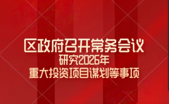 区政府常务会议解读：研究2026年 重大投资项目谋划等事项